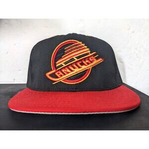 NEW Vancouver Canucks 90s ANNCO Dbl Logo hat 7 1/2 Flying Skate NHL hockey vtg